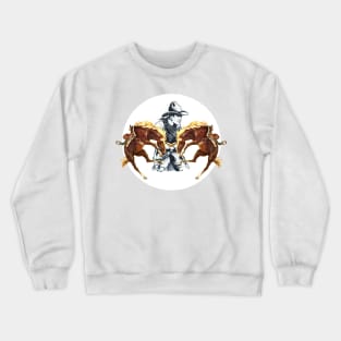 Wild West Rodeo Cowboy is armed and has horses neighing Crewneck Sweatshirt